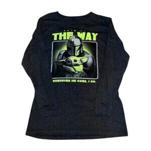 Star Wars: Mandalorian The Child Wherever He Goes I Go Long Sleeve Tee Size L